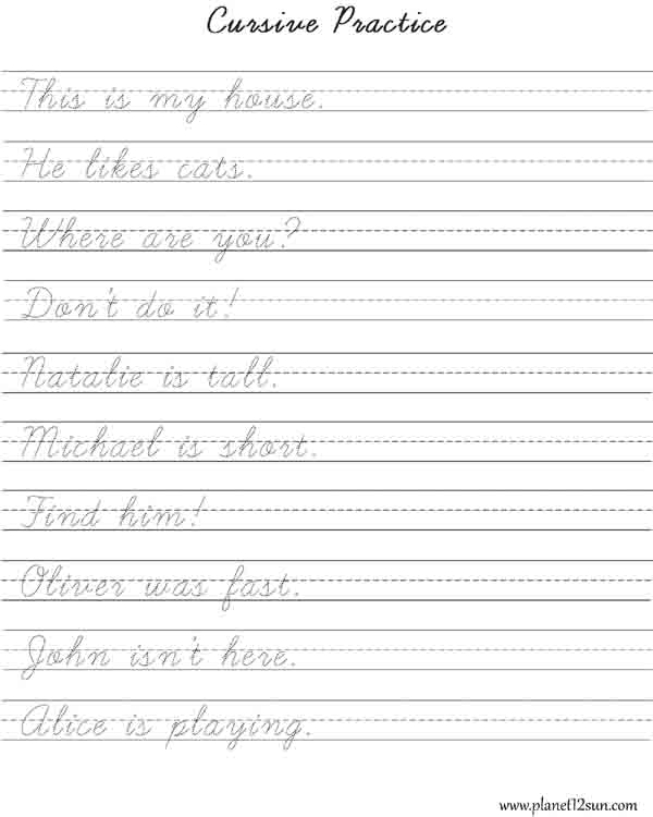 practice cursive